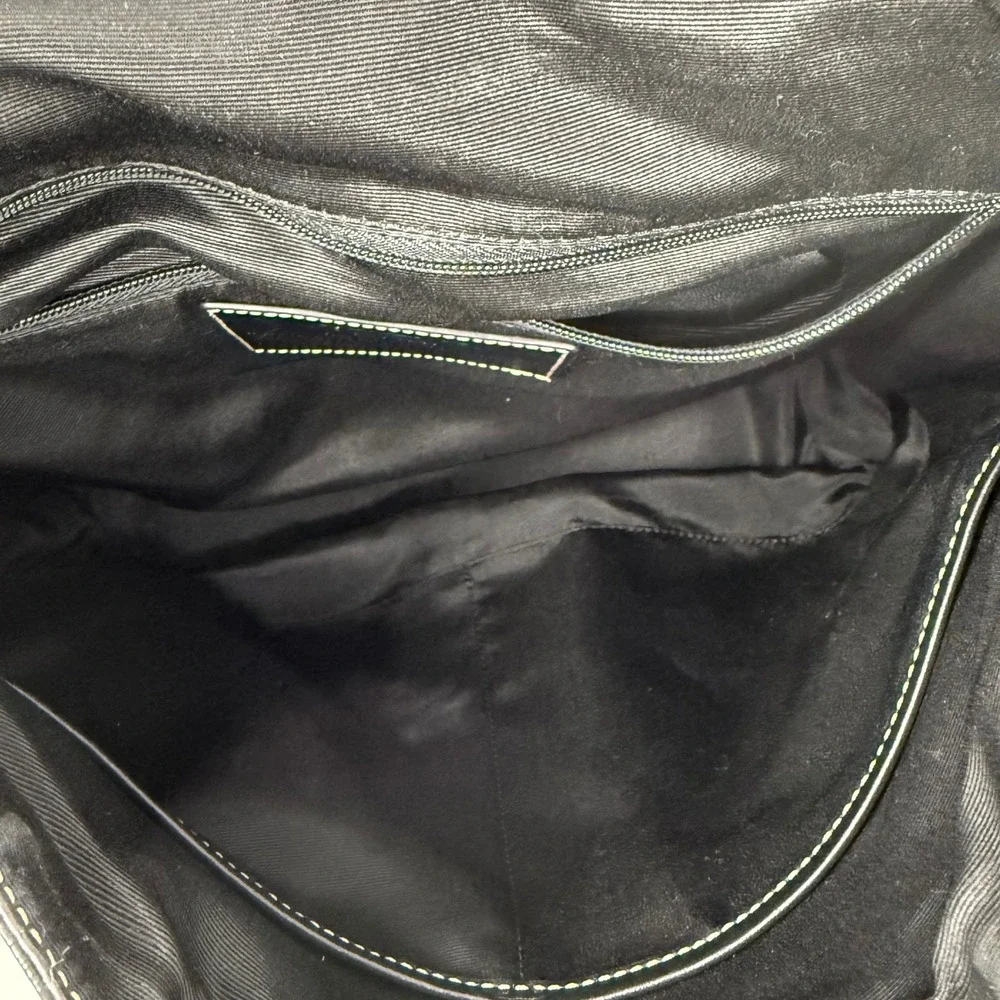 Coach Transatlantic Map Messenger Bag Black Leather F70105 Mens Large Crossbody